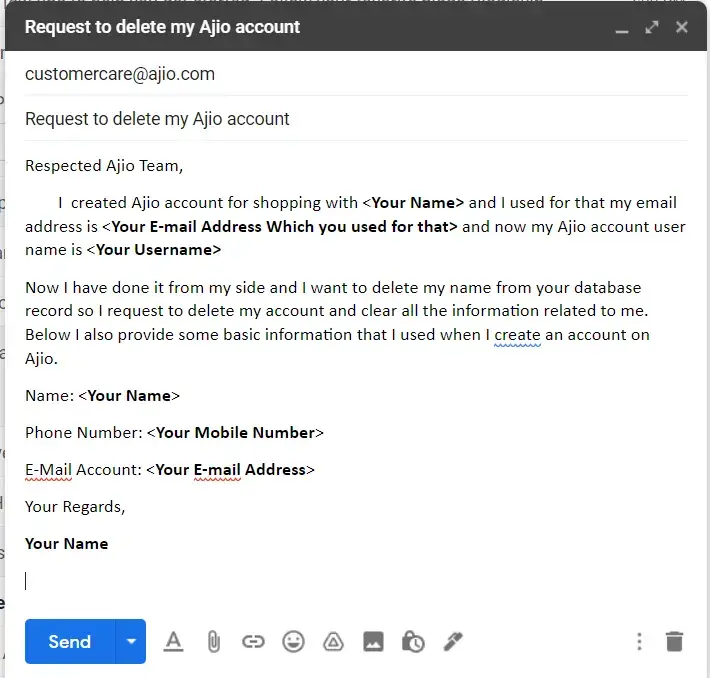 Delete Your Account by Sending Email